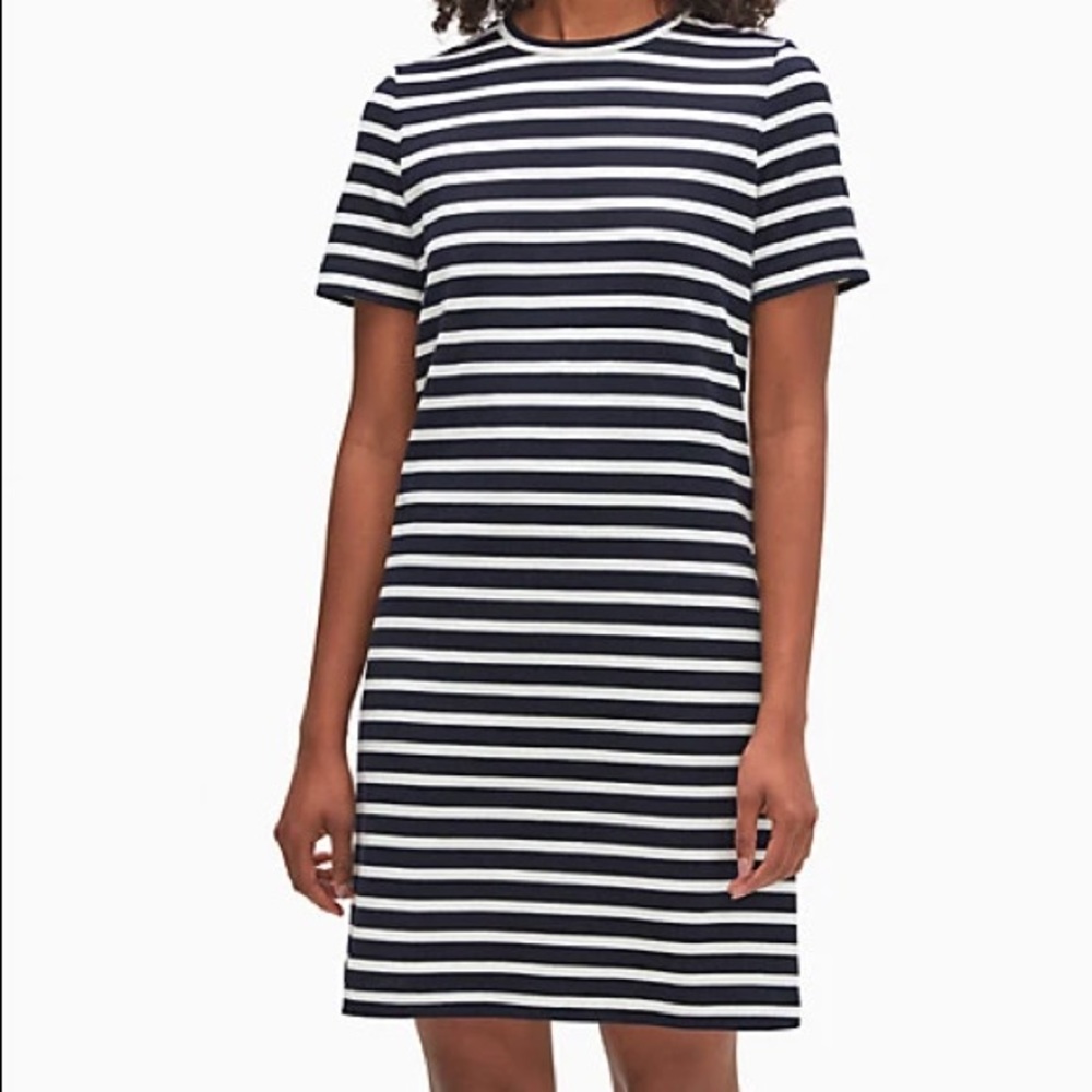 Stripe zip-back knit dress